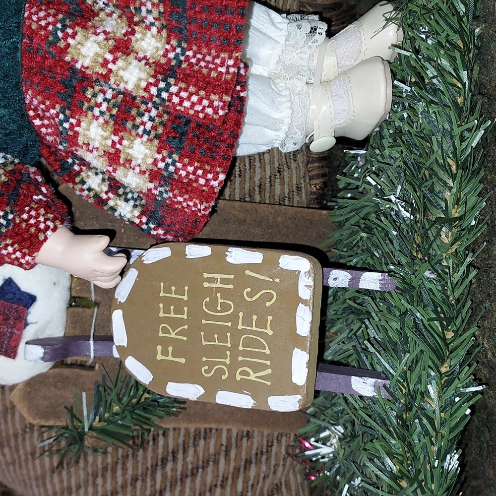 Collectors Choice Bisque Porcelain Blonde 9” Doll, “Free Sleigh Rides” - Picture 4 of 8